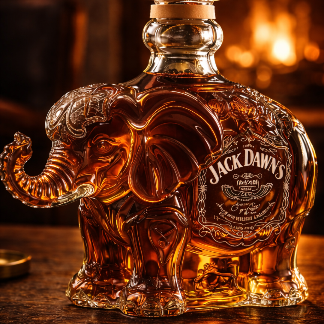 Elephant Whisky Decanter in Sculpted Glass