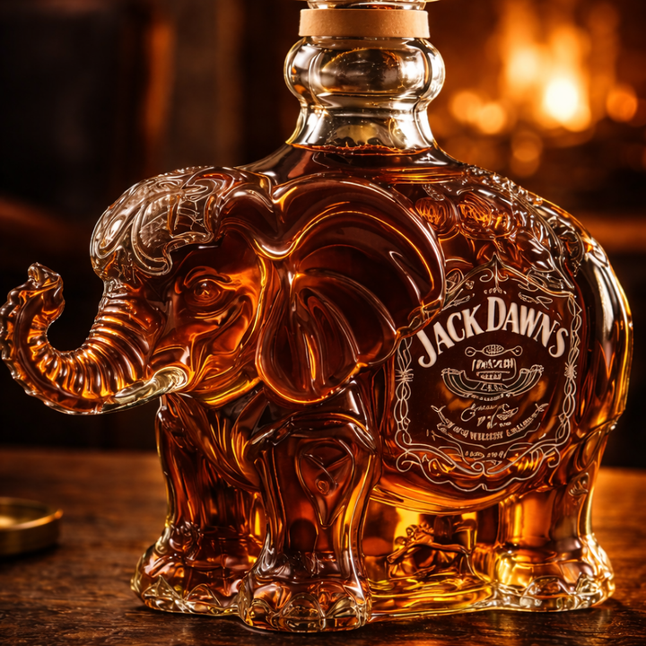 Elephant Whisky Decanter in Sculpted Glass