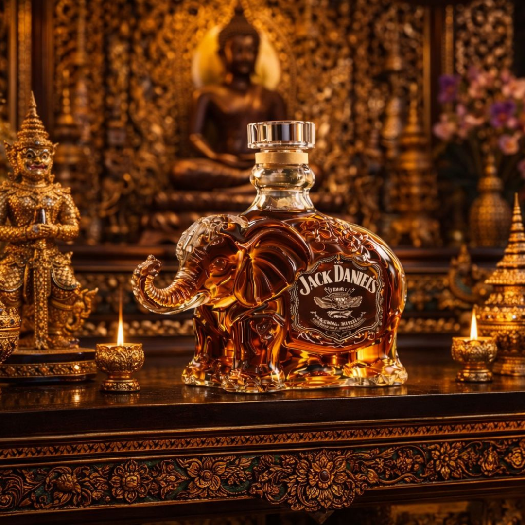 Elephant Whisky Decanter in Sculpted Glass