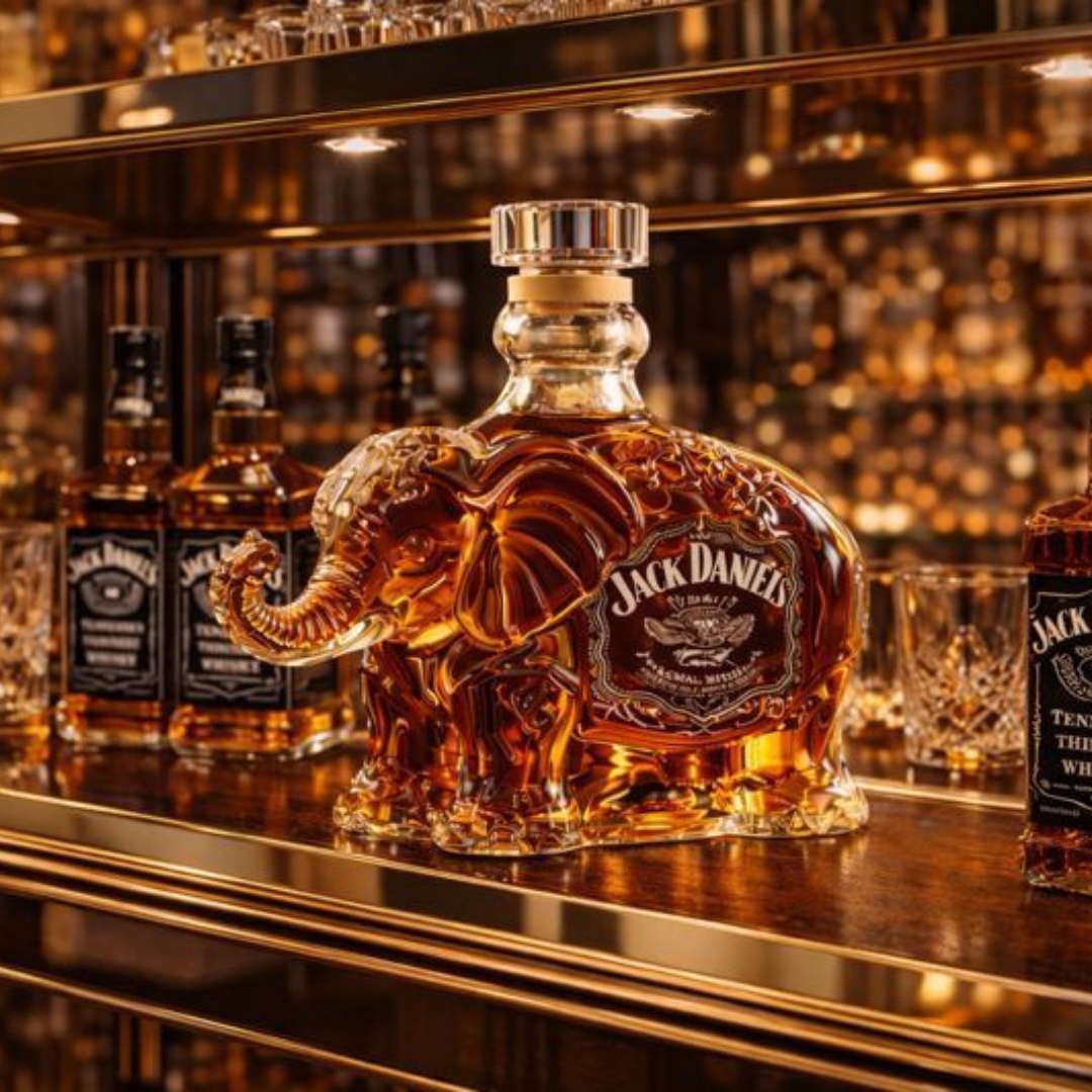 Elephant Whisky Decanter in Sculpted Glass