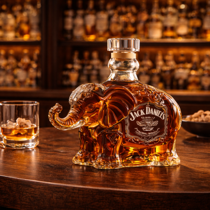Elephant Whisky Decanter in Sculpted Glass