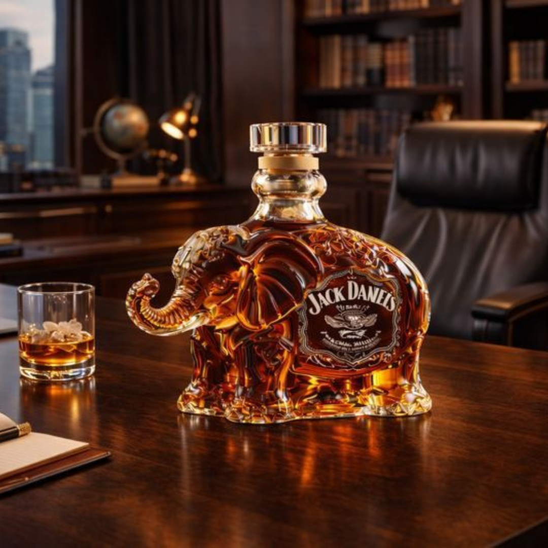 Elephant Whisky Decanter in Sculpted Glass