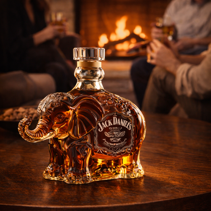 Elephant Whisky Decanter in Sculpted Glass