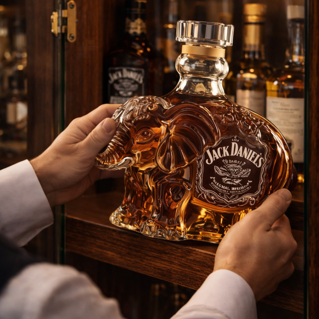 Elephant Whisky Decanter in Sculpted Glass