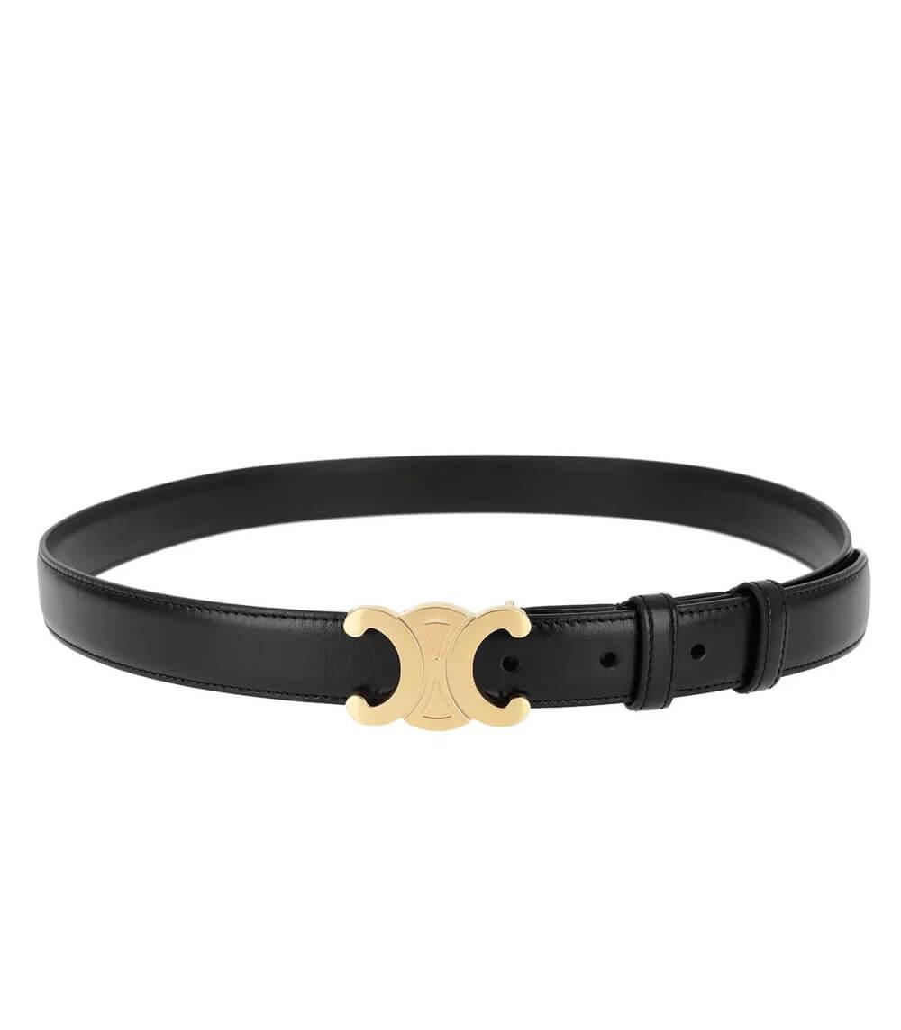 Elara™ | Gold-Buckle Leather Belt
