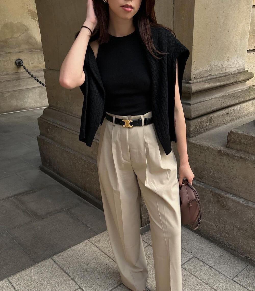 Elara™ | Gold-Buckle Leather Belt