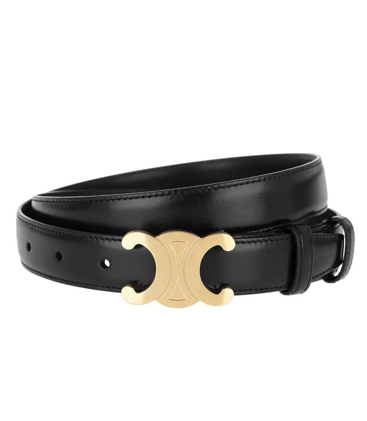 Elara™ | Gold-Buckle Leather Belt