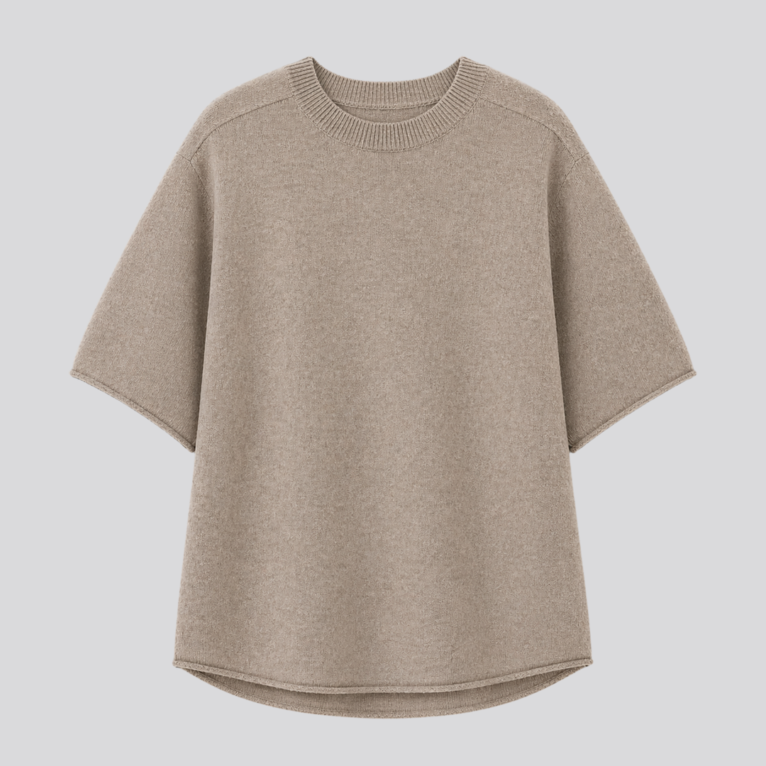 Caelia™ | Oversized Merino Wool T-Shirt with Dropped Shoulders