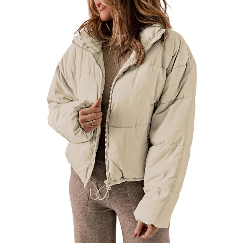 Jovana™ | Women's Oversized High Collar Puffer Jacket with Drawcord Hem