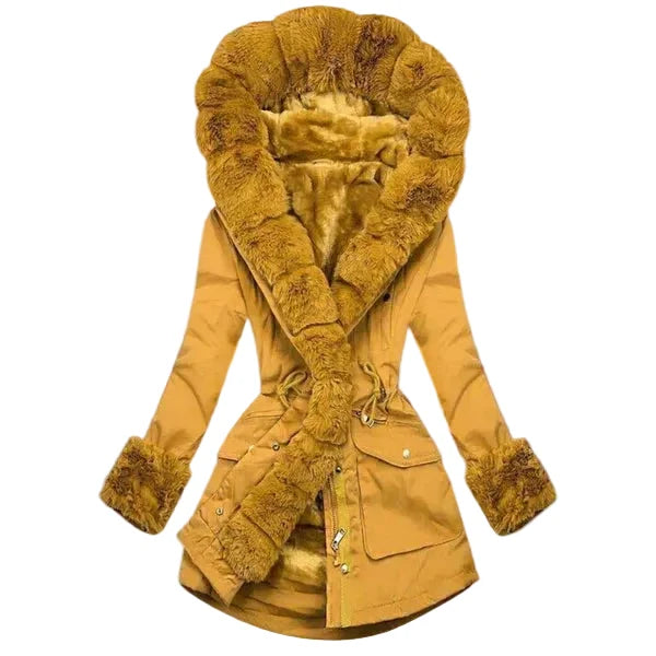 Florrie™ | Women's Plush Lined Hooded Parka with Faux Fur Trim
