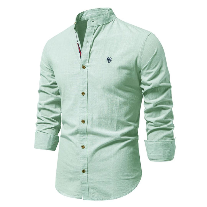 Aurelien™ | Men's Stand Collar Button-Up Shirt with Long Sleeves