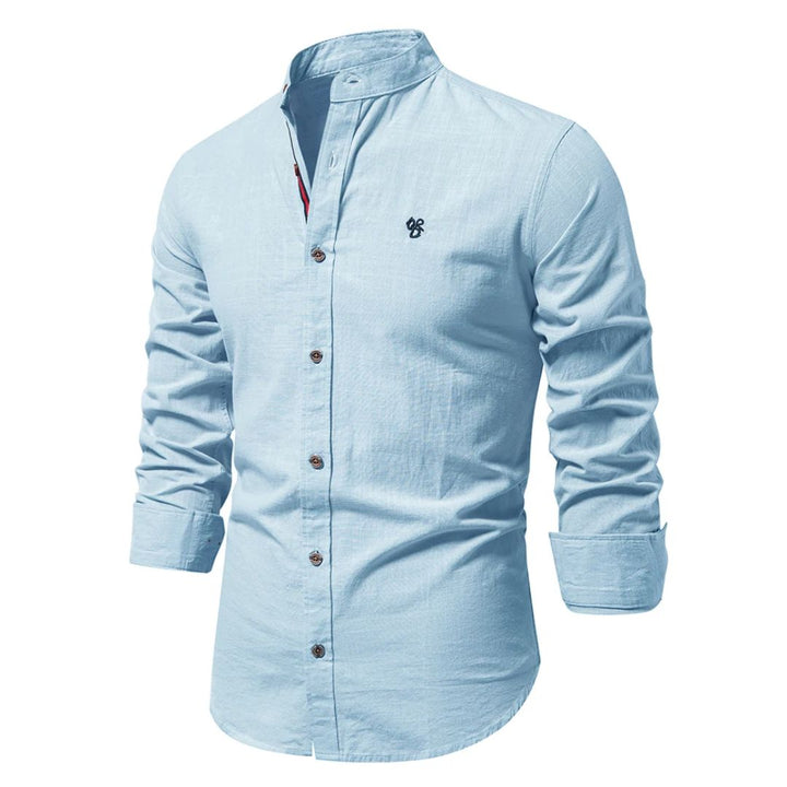 Aurelien™ | Men's Stand Collar Button-Up Shirt with Long Sleeves