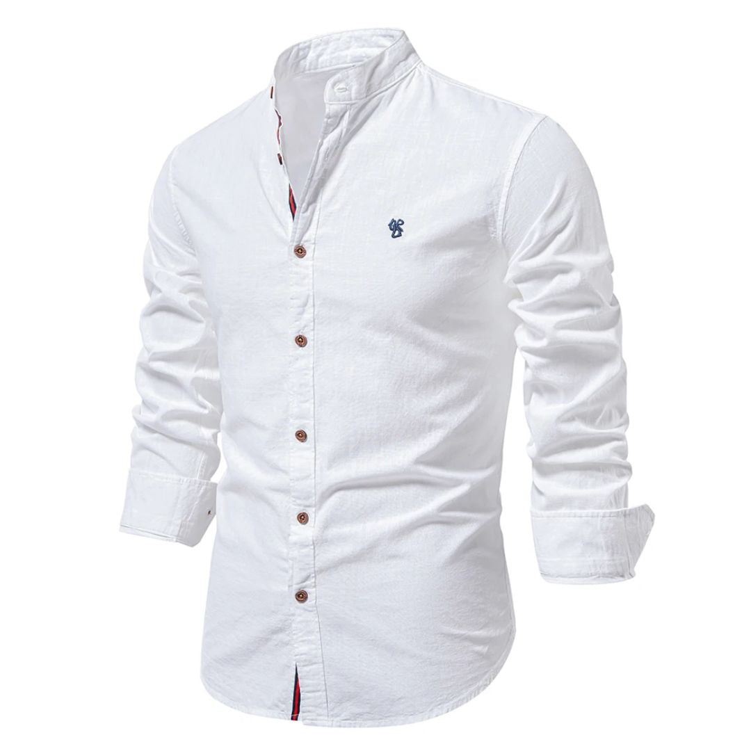 Aurelien™ | Men's Stand Collar Button-Up Shirt with Long Sleeves