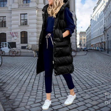 Edda™ | Women's Longline Hooded Puffer Vest