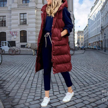 Edda™ | Women's Longline Hooded Puffer Vest