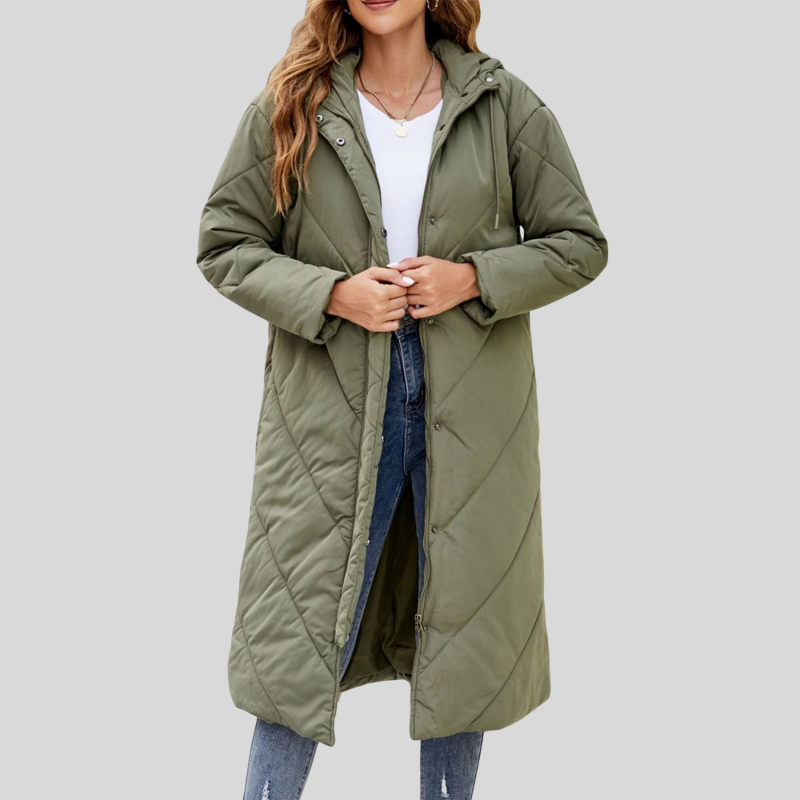 Bettina™ | Women's Maxi Length Hooded Puffer Coat
