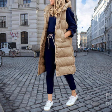 Edda™ | Women's Longline Hooded Puffer Vest
