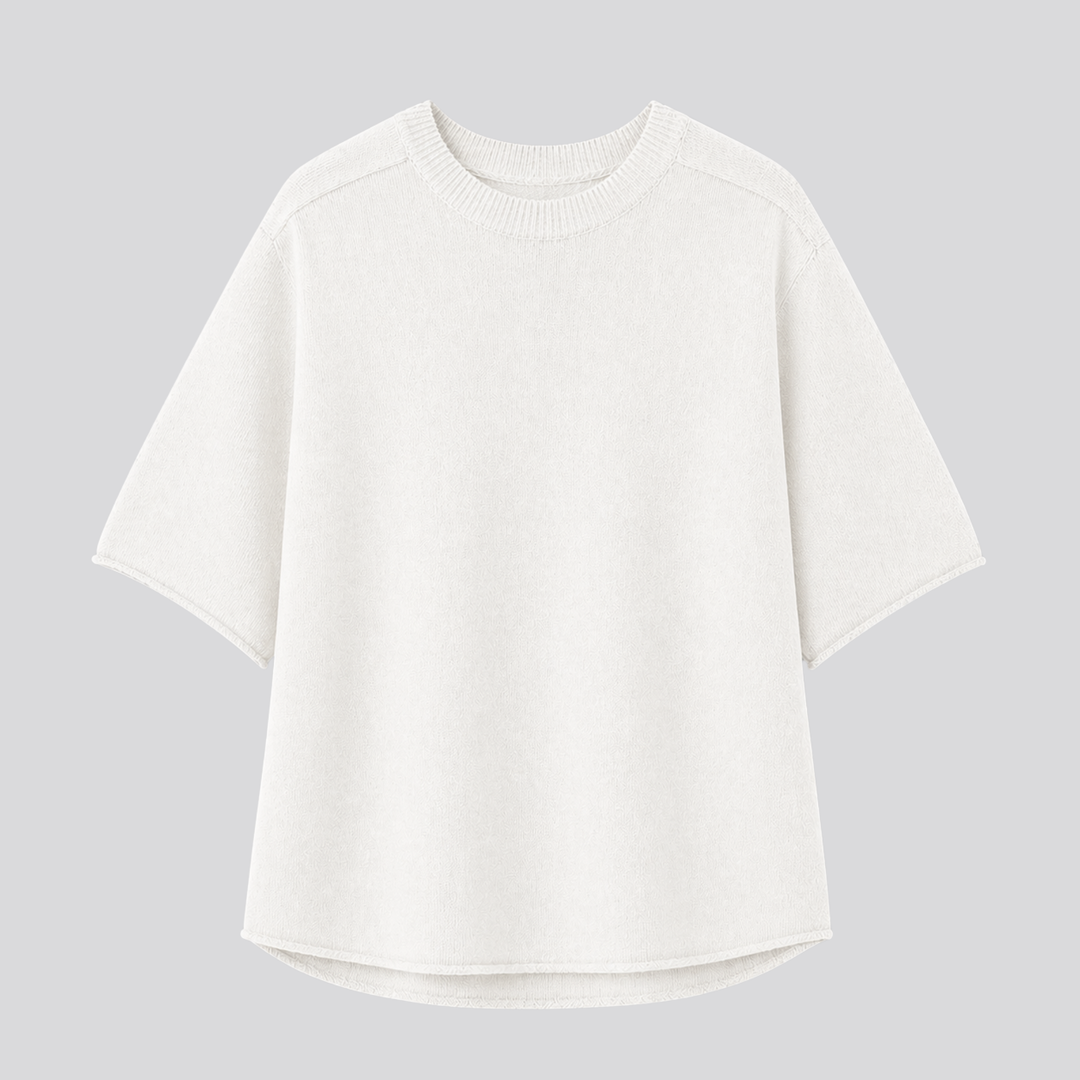 Caelia™ | Oversized Merino Wool T-Shirt with Dropped Shoulders