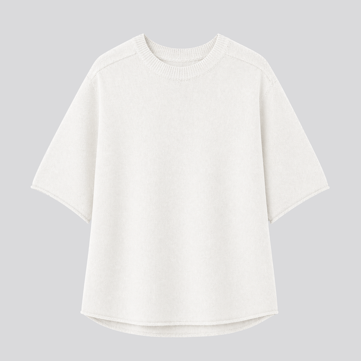 Caelia™ | Oversized Merino Wool T-Shirt with Dropped Shoulders