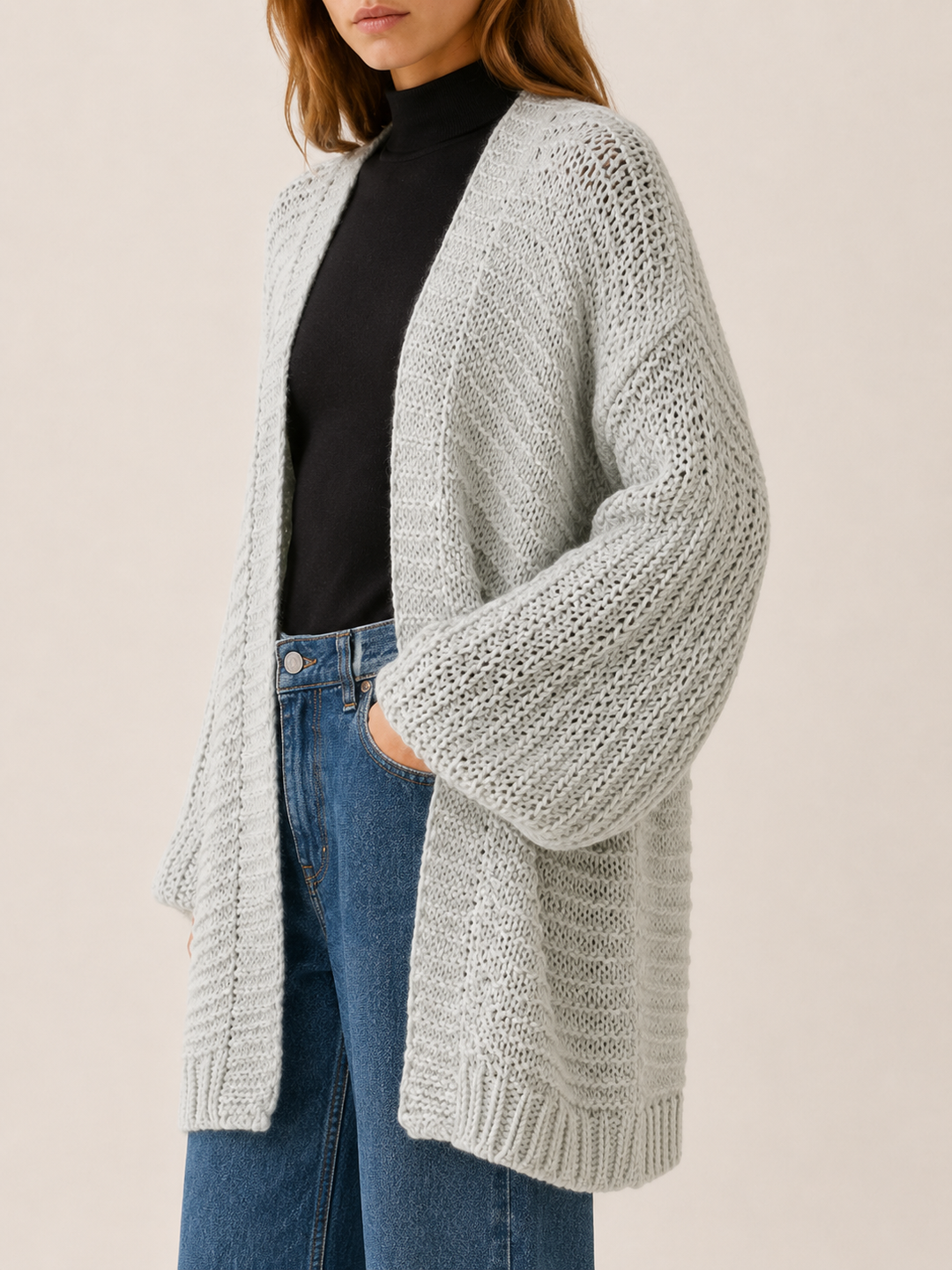 Imogen™ | Knee-Length Balloon-Sleeve Cardigan