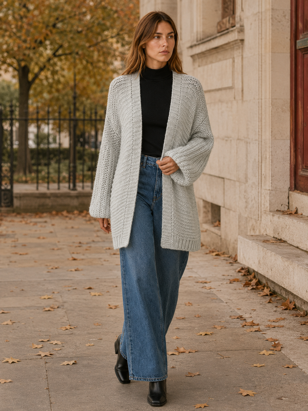 Imogen™ | Knee-Length Balloon-Sleeve Cardigan