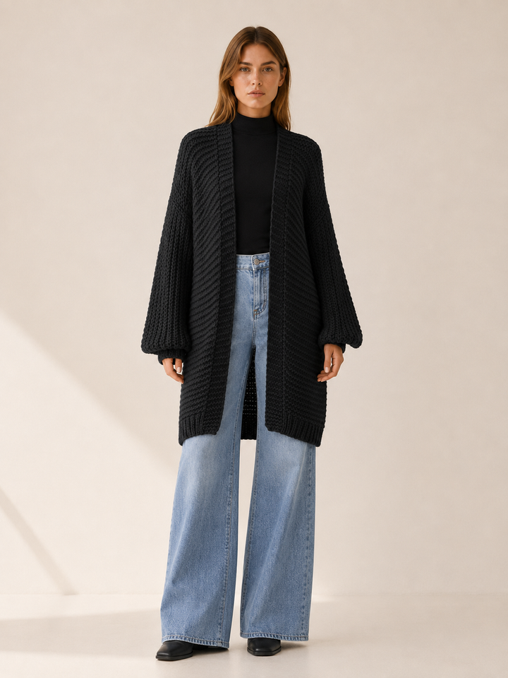 Imogen™ | Knee-Length Balloon-Sleeve Cardigan
