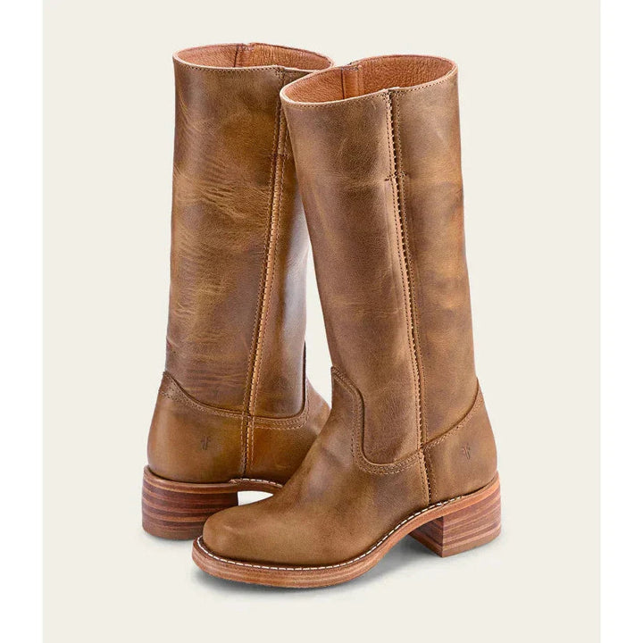 Nicolette™ | Women's Square Toe Knee High Riding Boots with Side Zip