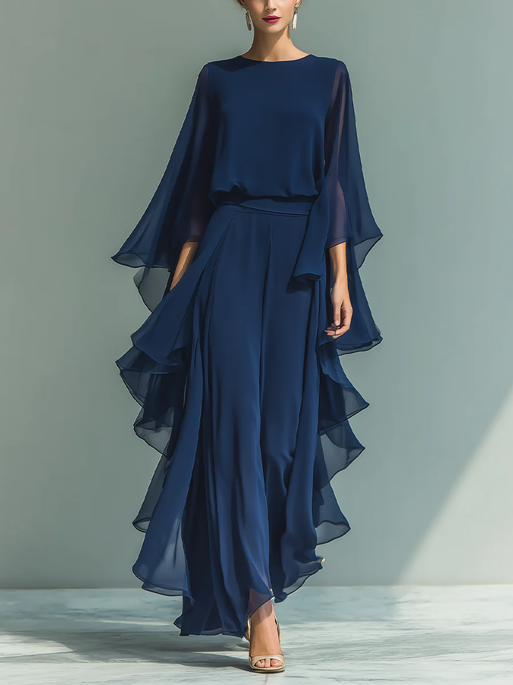 Aurora™ | Elegant Chiffon Ruffled Dress