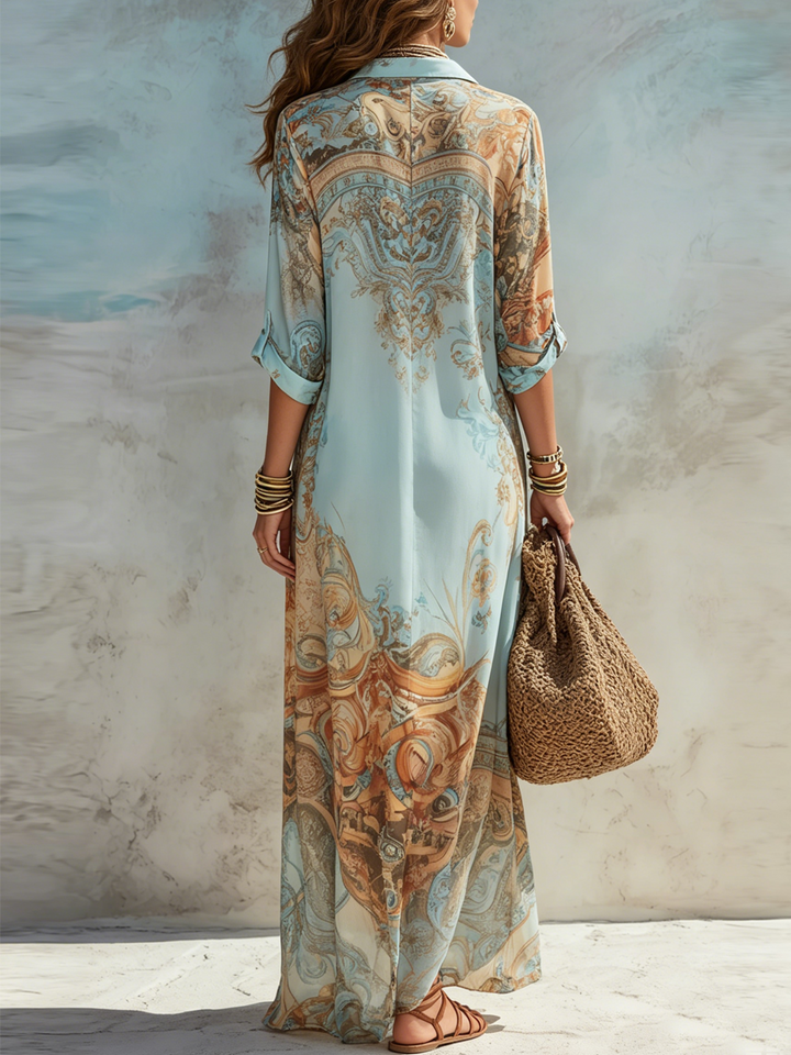 Cleo™ | Elegant Mediterranean Shirt Dress