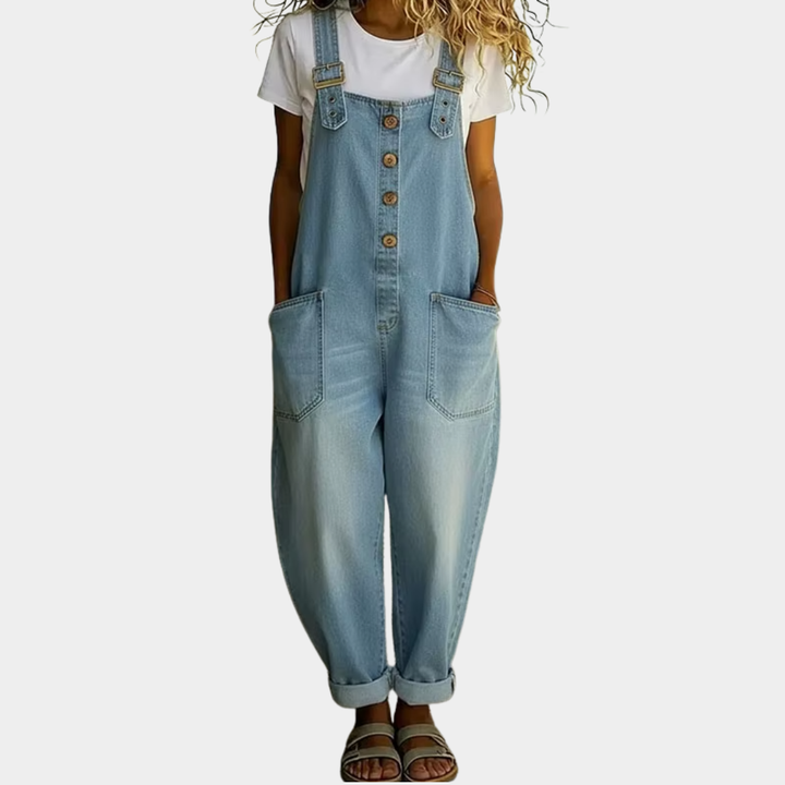 Mae | Soft Vintage Denim Overall with Adjustable Straps