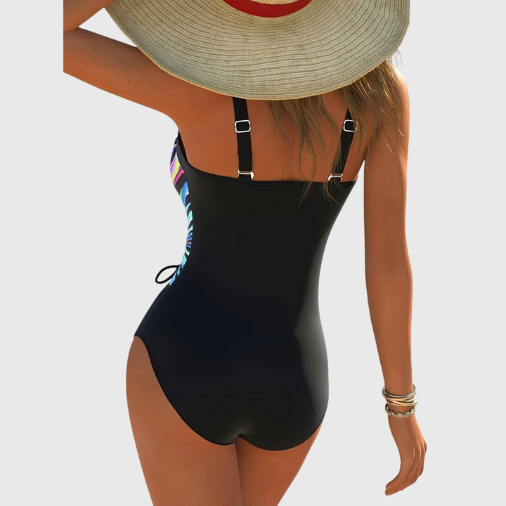 Fashionable High Elasticity Swimsuit with Front Crisscross Detail