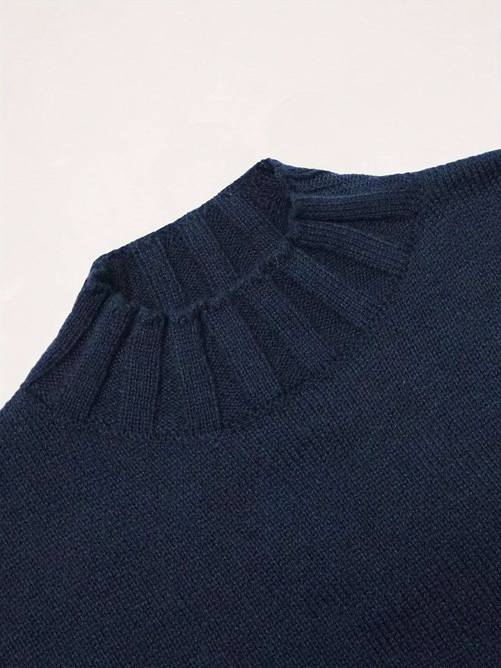 Ianthe™ | Women's Vintage Jacquard Knit Sweater with Mock Neck