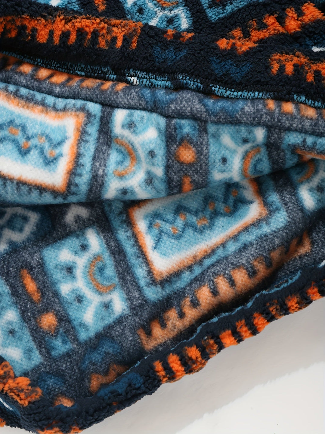 Ashton™ | Men's Geometric Pattern Plush Hoodie with Kangaroo Pocket