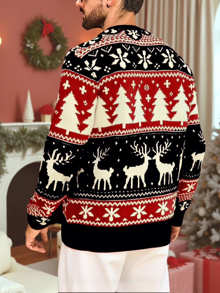 Bennet™ | Men's Christmas Reindeer Knit Sweater with Crew Neck