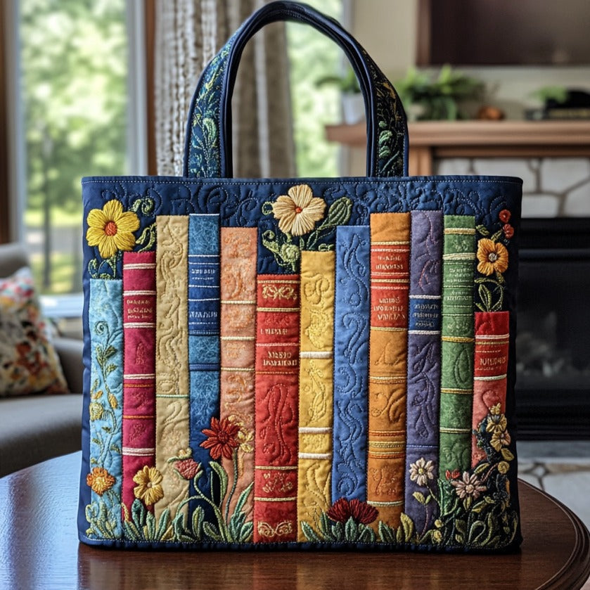 Quilted Tote Bag - Fabric Books