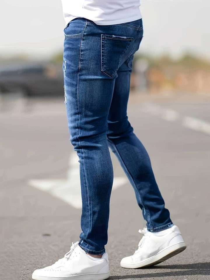 Dario™ | Men's Slim Stretch Jeans with Distressed Details