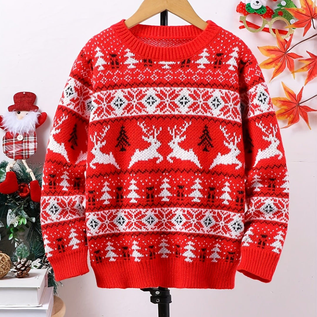 Nicholas™ | Men's Nordic Christmas Sweater with Reindeer Pattern