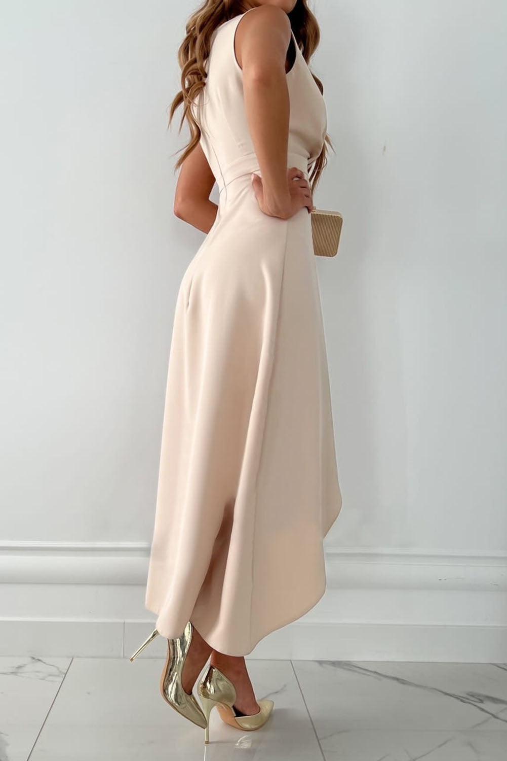 Mandy - V-Neck Wrap Midi Dress