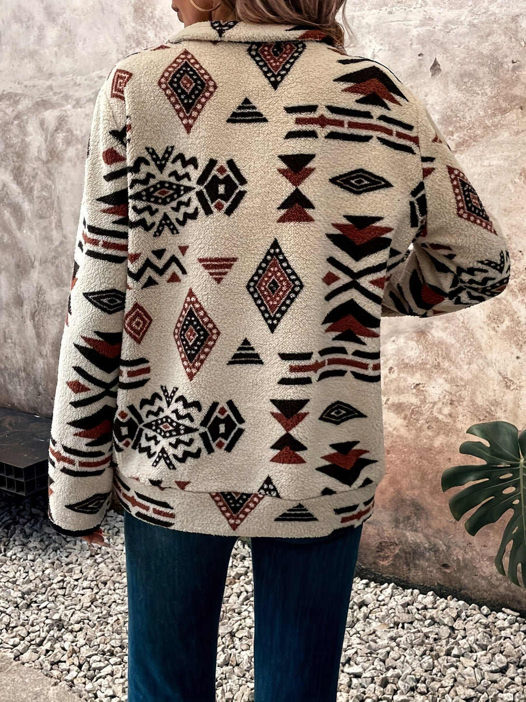 Amaryllis™ | Women's Aztec Print Quarter Zip Pullover with Kangaroo Pocket