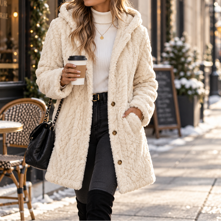 Roseline™ | Women's Hooded Button Front Cardigan with Textured Knit