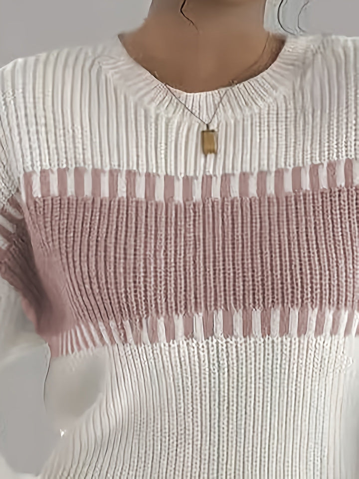 Thomasin™ | Women's Colour Block Striped Drop Shoulder Sweater