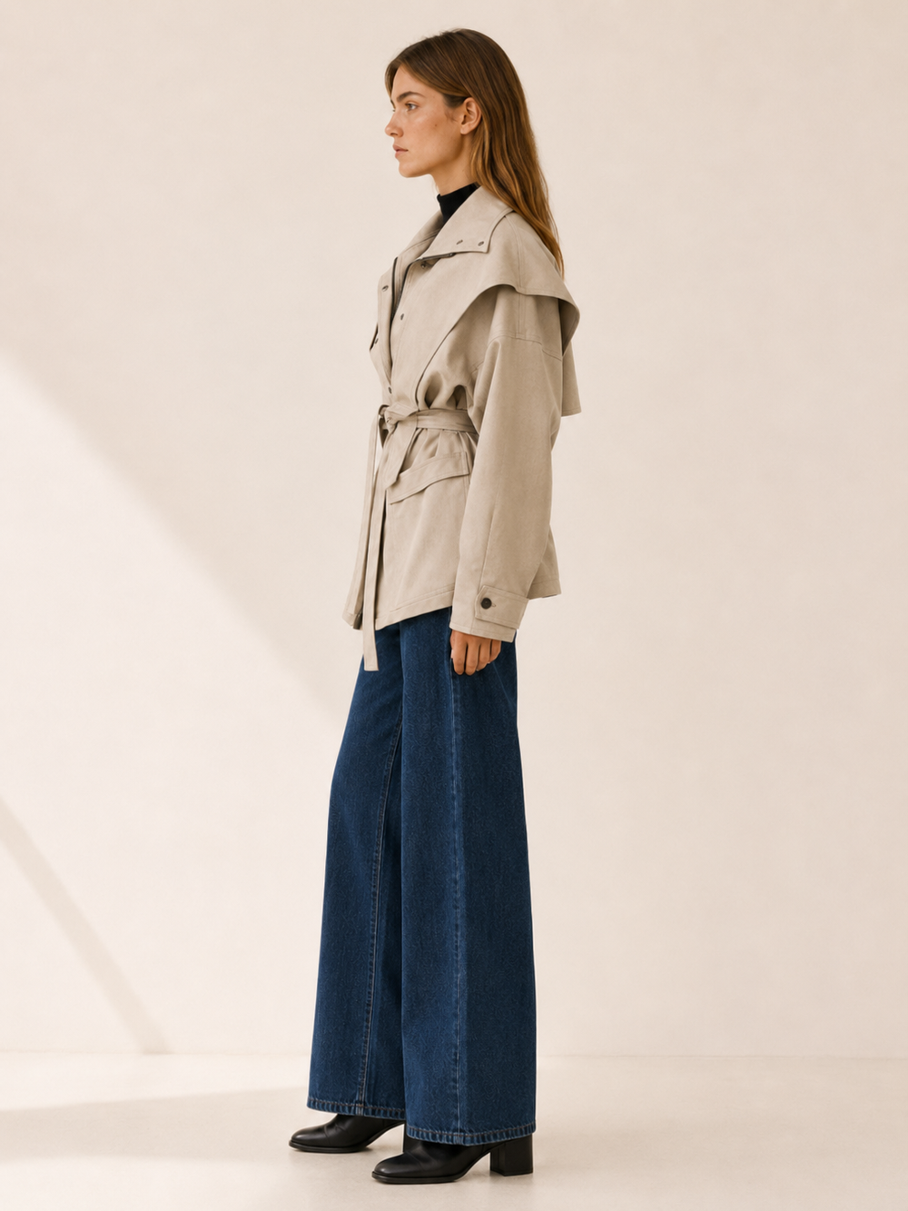 Agathe™ | Short Trench Coat with High Collar
