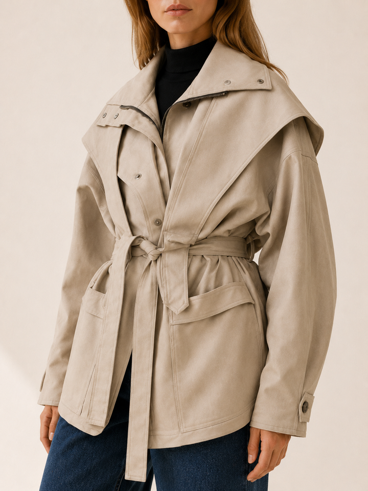 Agathe™ | Short Trench Coat with High Collar