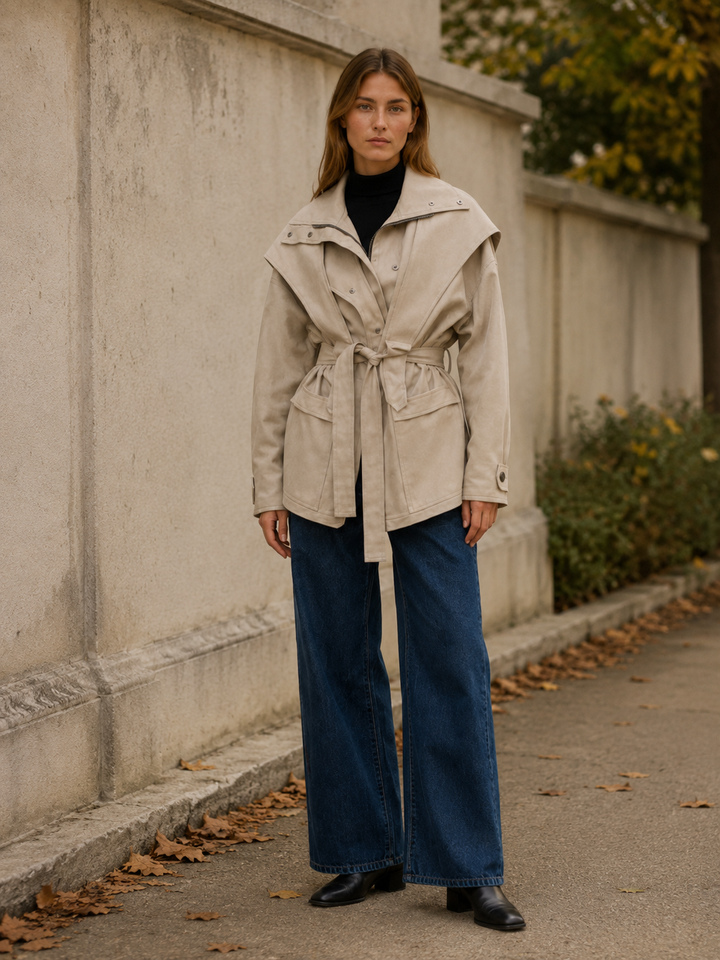 Agathe™ | Short Trench Coat with High Collar