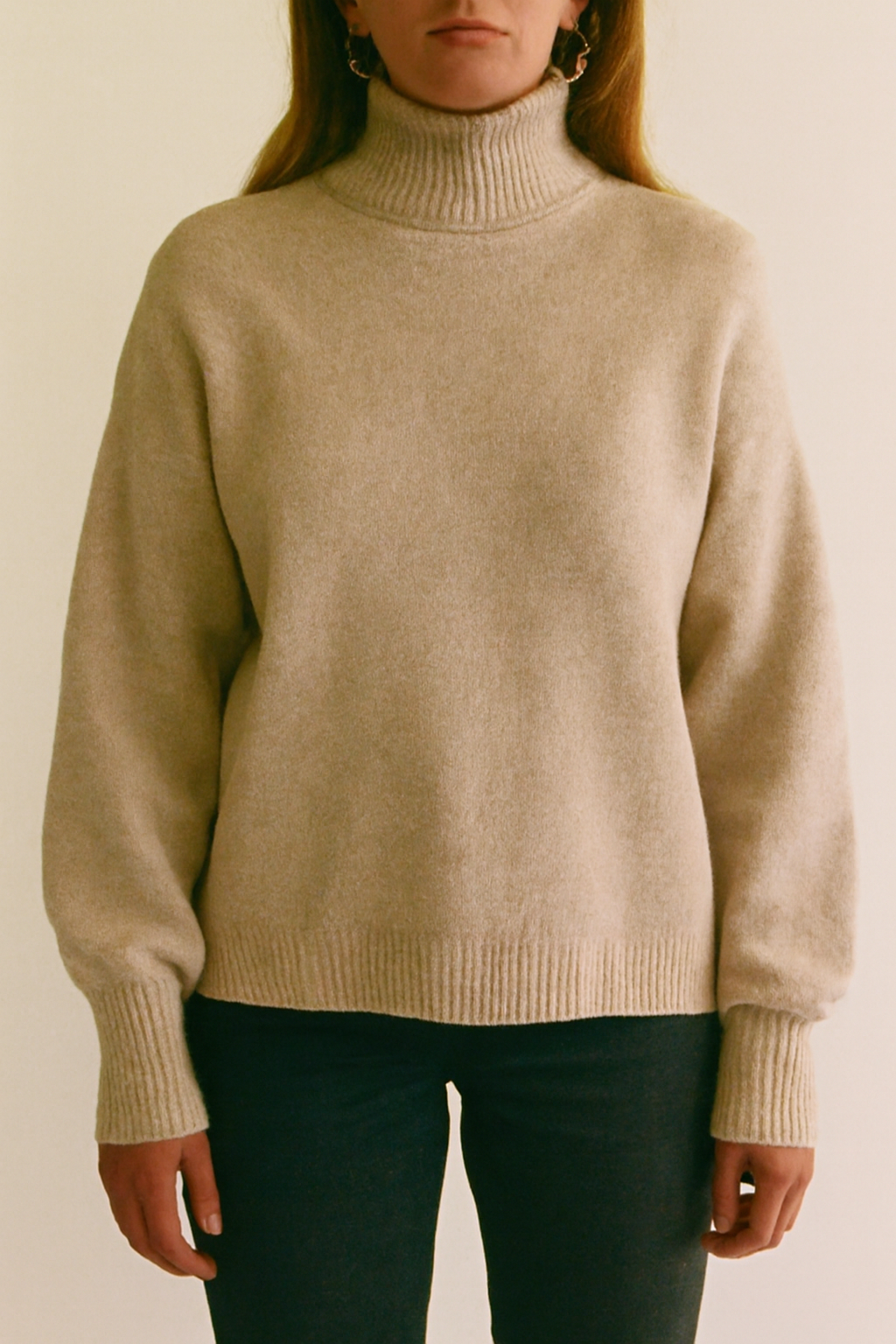 Drusiana™ | Women's Oversized Turtleneck Sweater with Ribbed Trim