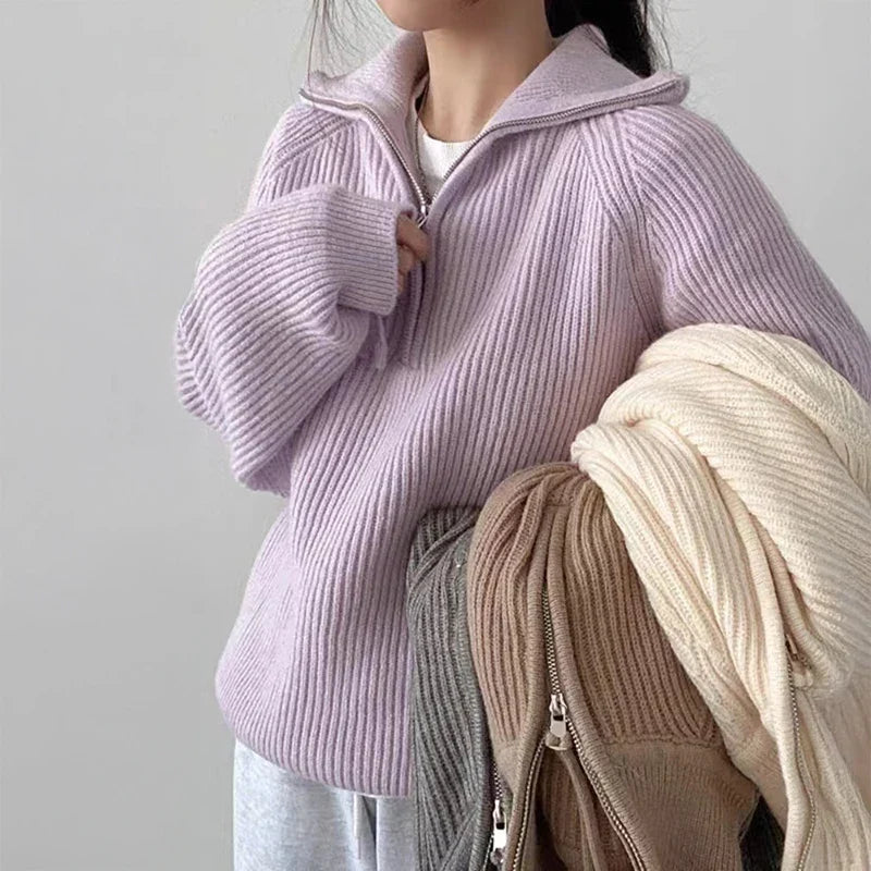 Aisling™ | Women's Quarter Zip Polo Sweater in One Size