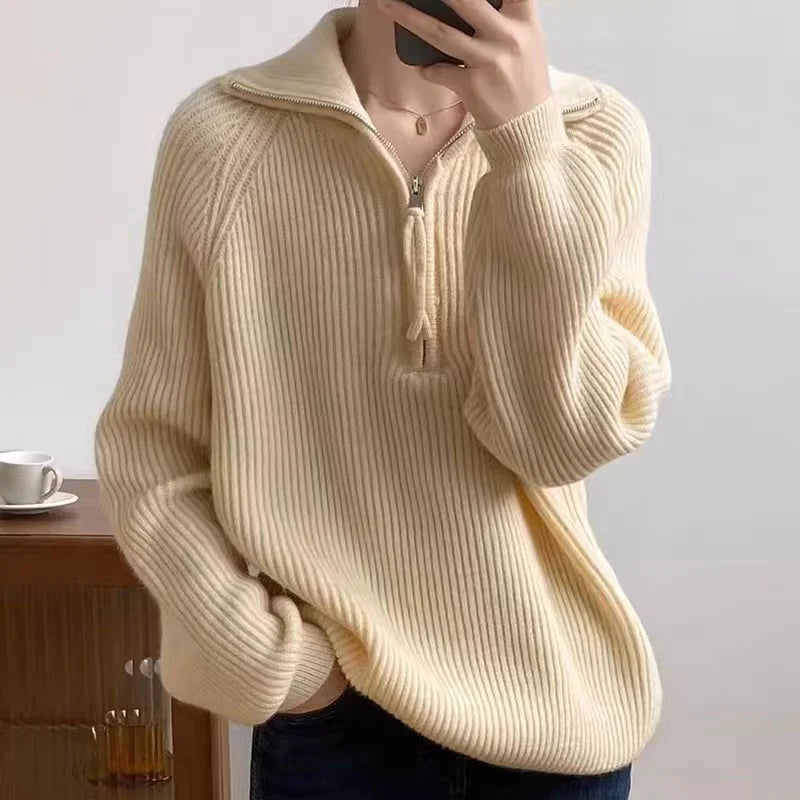 Aisling™ | Women's Quarter Zip Polo Sweater in One Size