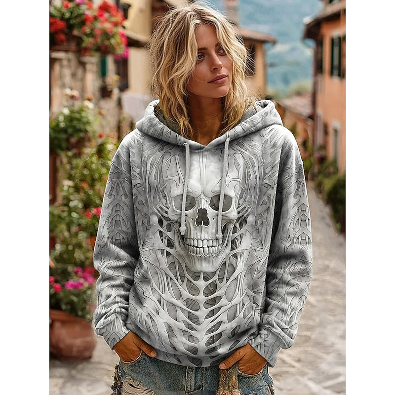 Pippa™ | Women's Halloween Skull Graphic Oversized Hoodie