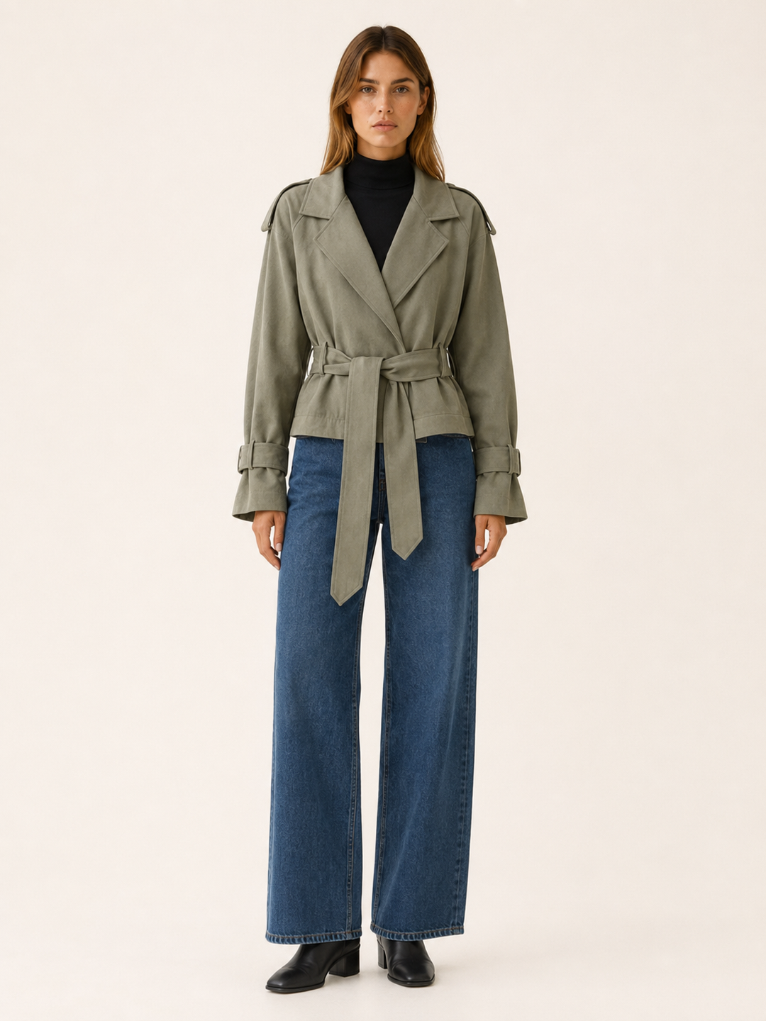 Althaea™ | Cropped Wrap Trench with Tie Waist