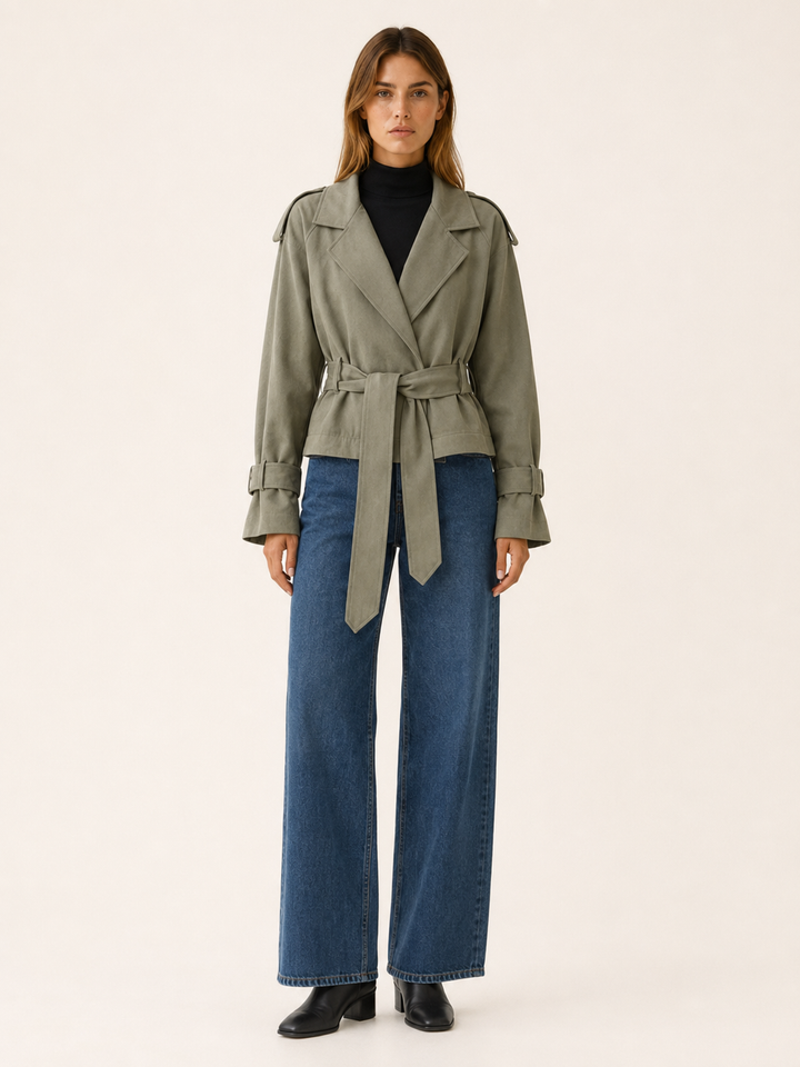 Althaea™ | Cropped Wrap Trench with Tie Waist